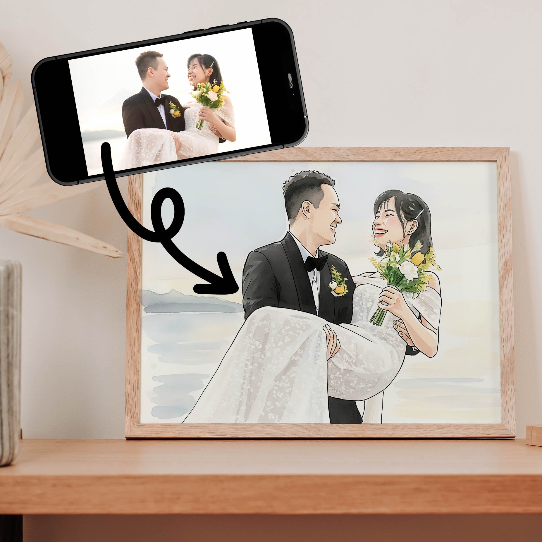 Color Illustration Portrait from your Photo (Landscape Orientation)