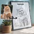 Pencil Sketch Pet Portrait from your Photo
