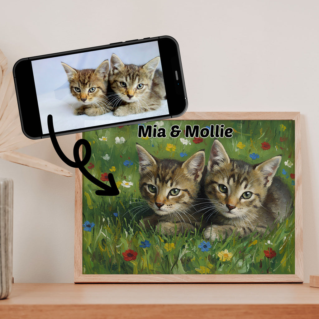 Oil Painting Pet Portrait from your Photo (Landscape Orientation)