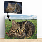 Comic Style Pet Portrait from your Photo (Landscape Orientation)