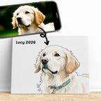 Color Illustration Pet Portrait from your Photo (Landscape Orientation)