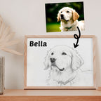 Pencil Sketch Pet Portrait from your Photo (Landscape Orientation)