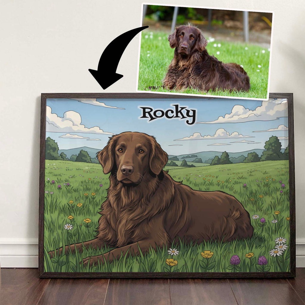 Comic Style Pet Portrait from your Photo (Landscape Orientation)