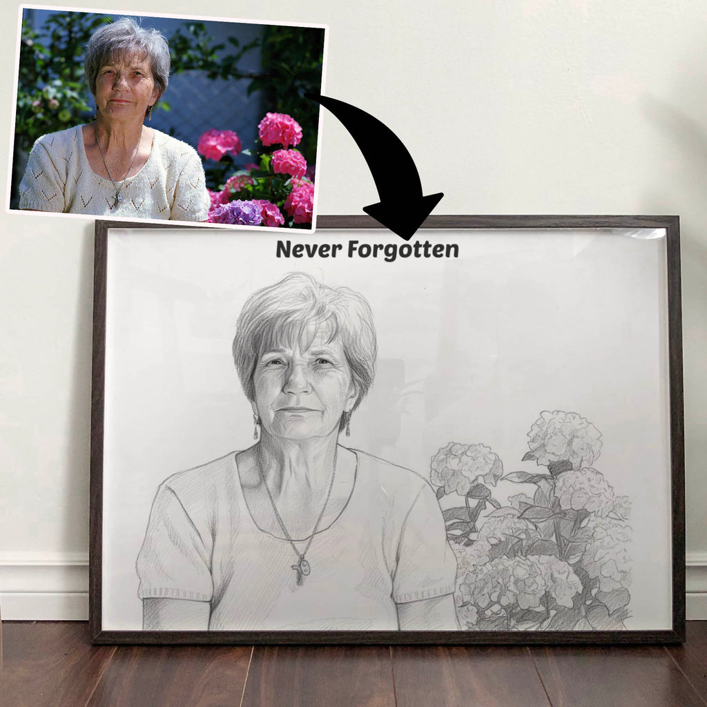 Pencil Sketch Portrait from your Photo (Landscape Orientation)