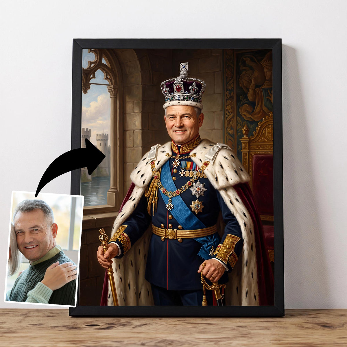 Create an image of royalty kings and queens from people in your photos