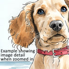 Color Illustration Pet Portrait from your Photo (Landscape Orientation)