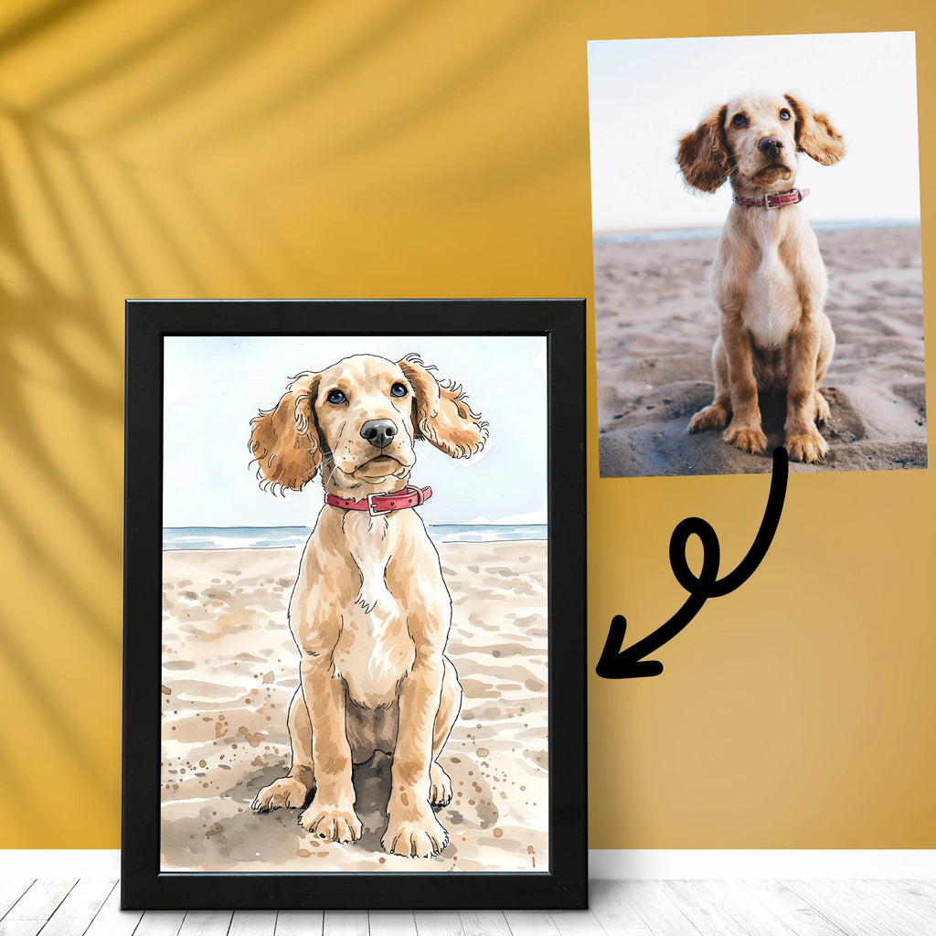 Color Illustration Pet Portrait from your Photo